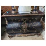 Pair of Hand Painted Black Crackle Finish Bombay C