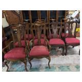 Set of 10 Queen Anne-Style Burl Walnut Dining Chai
