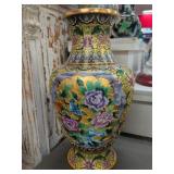 Large Chinese Cloisonne Floral & Bird Vase