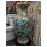 Large Chinese Cloisonne Bird & Floral Vase