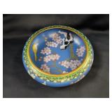 Chinese Cloisonne Bird & Prunus Blossom Bowl