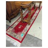 Chinese Sculpted Wool Runner Rug, Red Field with F