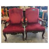 Pair of Georgian Regency-Style Carved Walnut Libra