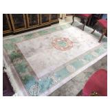 Chinese-Style Sculpted Wool Area Rug, Blush Field