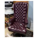 Burgundy Tufted Chesterfield-Style Wingback Execut