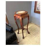 Chinese-Style Carved Hardwood Plant Stand with Ins