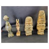 Egyptian Revival Carved Stone Figures, the Tallest