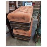 Pair of Tufted Upholstered Bench Ottomans