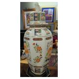 Large Japanese Imari-Style Porcelain Covered Urn