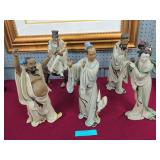 Five Chinese Porcelain Immortal Figures