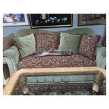 Traditional Sage Green Velvet Sofa