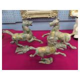 Three Chinese Archaic-Style Horse Figures