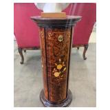 Italian-Style Burl Walnut & Floral Marquetry Pedes