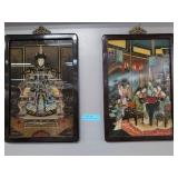 Two Chinese Reverse Glass Paintings, Framed