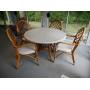 42" Glass Top Round Table and Ratan Chairs