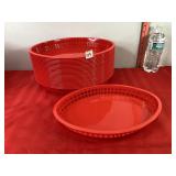 Approx 25 Red Texas Platter Baskets