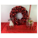 Ornament Wreath, Yankee Candle Tree & Misc