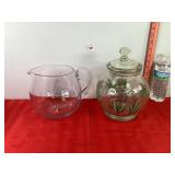 Pitcher & Crackle Glass Jar