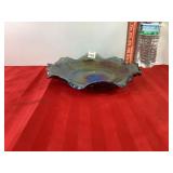 Carnival Glass Blue Serving Tray