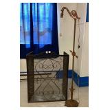 Fireplace Screen & Metal Floor Lamp