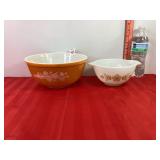 Pyrex Butterfly Gold Bowls 2.5 Liter & 1.5 pint