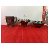 Assorted Amethyst Carnival Glass