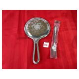 Marked German Silver Mirror & Lunt Sterling Fork