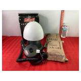 Coleman Table Lamp, Quick Pump & 2 MREs