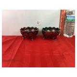 Fenton Carnival Glass Small Footed Bowls