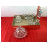Glass Candle Holders & Covered Dishes