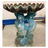 Concrete Seahorse Birdbath