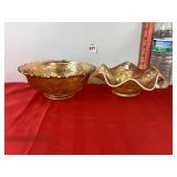 Holly & Holly Berry Carnival Glass Bowls