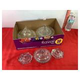 Glass Covered Dishes & Candle Holders