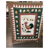 Rooster Lap Quilt & Blooming Prairie Sofa Cover