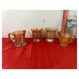 Westmoreland Basket Weave & Peach Carnival Glass