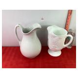 Milk Glass Grape Harvest Pitcher & Other