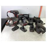 Assorted Craftsman Tools, Chargers & Batt.