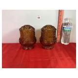 Amber Indiana Glass Fairy Lamps