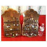 Assorted Souvenir Spoons & Wooden Wall Displays