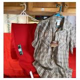 Sz XL Red Sweat Pans & Wrangler Short Sleeve Shirt
