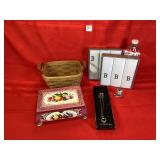 Tin w/Thread, Longaberger Basket & Misc