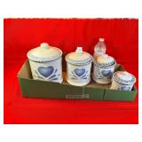 House of Lloyd Blue Heart Canister Set