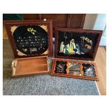 Reverse Art, Mirror & Wooden Serving Tray