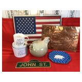 Copper Etching, Ceramic Chicken & Misc