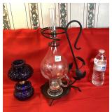Candlestick/Oil Lamp & Small Oil Lamp