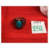 Sterling Mens Turquoise Ring