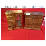 Wooden Jewelry Boxes & Contents
