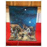 Lighted Nativity Tapestry