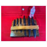 Handmade Knife Block w/Granite Stone Knives
