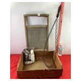Washboard, Rug Beater, Yarn & Misc Washboard, Rug Beater, Yarn & Misc